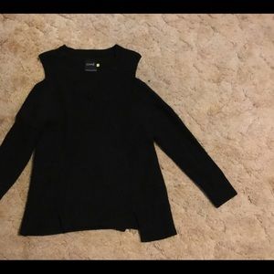 Black Cold Shoulder Sweater